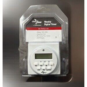 ULTRAGROW 120V DIGITAL LCD PROGRAMMABLE 7 DAY TIMER 3 PRONG DOUBLE OUTLET